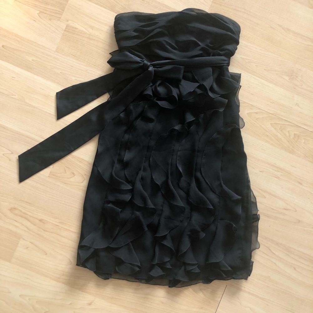 The Limited Black Strapless Ruffle Dress